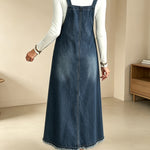 Dahlia | Denim Suspender Maxi Dress