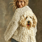 Baumwoll-Strickjacke mit flauschigem Hund