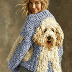 Baumwoll-Strickjacke mit flauschigem Hund
