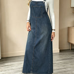Dahlia | Denim Suspender Maxi Dress