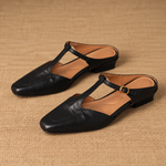 Luva Genuine Leather T-Strap Mules