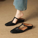 Luva Genuine Leather T-Strap Mules