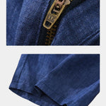 Bleu Horizon Linen Shorts - Cross & Crown