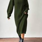Liora | High-Neck Knit Midi Dress