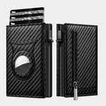 Carbon Fiber Wallet with Air Tag Holder RFID Blocking - Cross & Crown