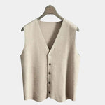 Cashmere Cardigan Vest  - Cross & Crown