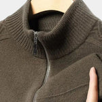 Cashmere Zip Sweater Knit Turtleneck - Cross & Crown