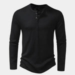 Henley Neck Long Sleeve T-Shirt - Cross & Crown