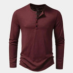 Henley Neck Long Sleeve T-Shirt - Cross & Crown