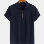 Cavalière Textured Quarter Zip Polo – Cross & Crown