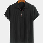 Cavalière Textured Quarter Zip Polo – Cross & Crown