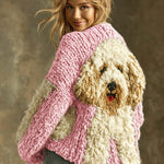 Baumwoll-Strickjacke mit flauschigem Hund