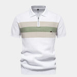Classic Fit Quarter Zip Business Casual Short Sleeves Polo - Cross & Crown