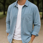 Corduroy Classic Blue Shirt - Cross & Crown