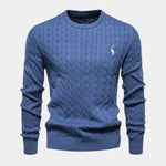 Cotton  Crew Neck Pullover Sweater - Cross & Crown