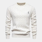 Cotton  Crew Neck Pullover Sweater - Cross & Crown