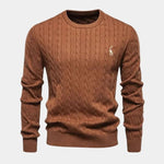 Cotton  Crew Neck Pullover Sweater - Cross & Crown