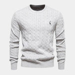 Cotton  Crew Neck Pullover Sweater - Cross & Crown