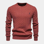 Cotton  Crew Neck Pullover Sweater - Cross & Crown