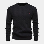 Cotton  Crew Neck Pullover Sweater - Cross & Crown