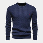 Cotton  Crew Neck Pullover Sweater - Cross & Crown