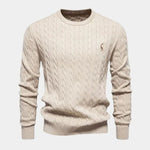 Cotton  Crew Neck Pullover Sweater - Cross & Crown