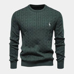 Cotton  Crew Neck Pullover Sweater - Cross & Crown