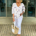 Joanne | Printed Button Tunic Top