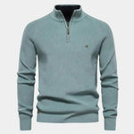 Elegant Quarter Zip Sweater - Cross & Crown