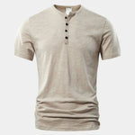 Essential Casual Henley Neck T-Shirt - Cross & Crown
