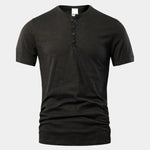 Essential Casual Henley Neck T-Shirt - Cross & Crown
