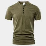 Essential Casual Henley Neck T-Shirt - Cross & Crown
