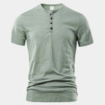 Essential Casual Henley Neck T-Shirt - Cross & Crown