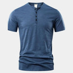 Essential Casual Henley Neck T-Shirt - Cross & Crown