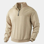 Essential Henley High Collar Quarter Zip Pullover - Cross & Crown