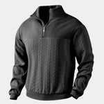 Essential Henley High Collar Quarter Zip Pullover - Cross & Crown