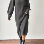 Liora | High-Neck Knit Midi Dress