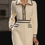 Magidan | Trim Midi Dress With Button Detail