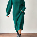 Liora | High-Neck Knit Midi Dress