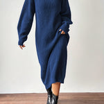 Liora | High-Neck Knit Midi Dress