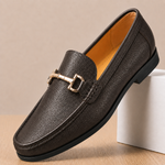 Caver Genuine Leather Metallic Bit Loafers