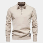 Half Zip Knitwear Solid Color Cardigan Sweater - Cross & Crown