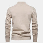 Half Zip Knitwear Solid Color Cardigan Sweater - Cross & Crown