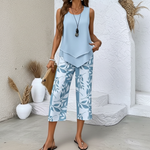 Avy™ | Casual Leaf Print Two-Piece Set