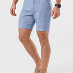 Bleu Horizon Linen Shorts - Cross & Crown