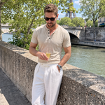 Essential Casual Henley Neck T-Shirt - Cross & Crown