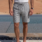 Gris Mariner Linen Shorts - Cross & Crown