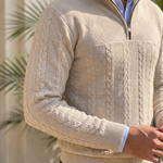 Essential Henley High Collar Quarter Zip Pullover - Cross & Crown