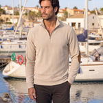 High Collar Quarter Zip Corduroy Pullover - Cross & Crown