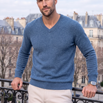 Cashmere V Neck Knitwear Sweater - Cross & Crown